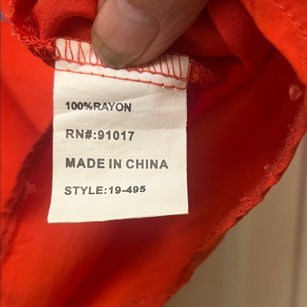 Solitaire Red Embroidered Ruffle Blouse - Picture 5 of 9